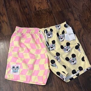 Disney Kids Bottoms - Pink and Yellow Checkered Shorts